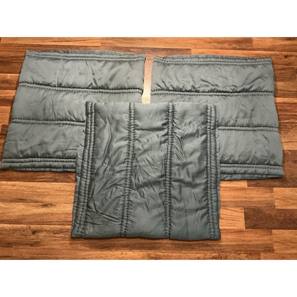 Set Of 3 West Elm TENCEL PLUSH Blue-Gray Quilted EURO Shams 26" X 26"